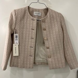 Aritzia Babaton baby pink tweed jacket